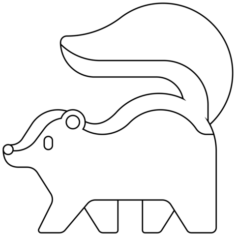 Skunk Emoji Coloring Page